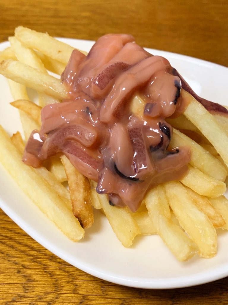 ポテトフライにイカの塩辛